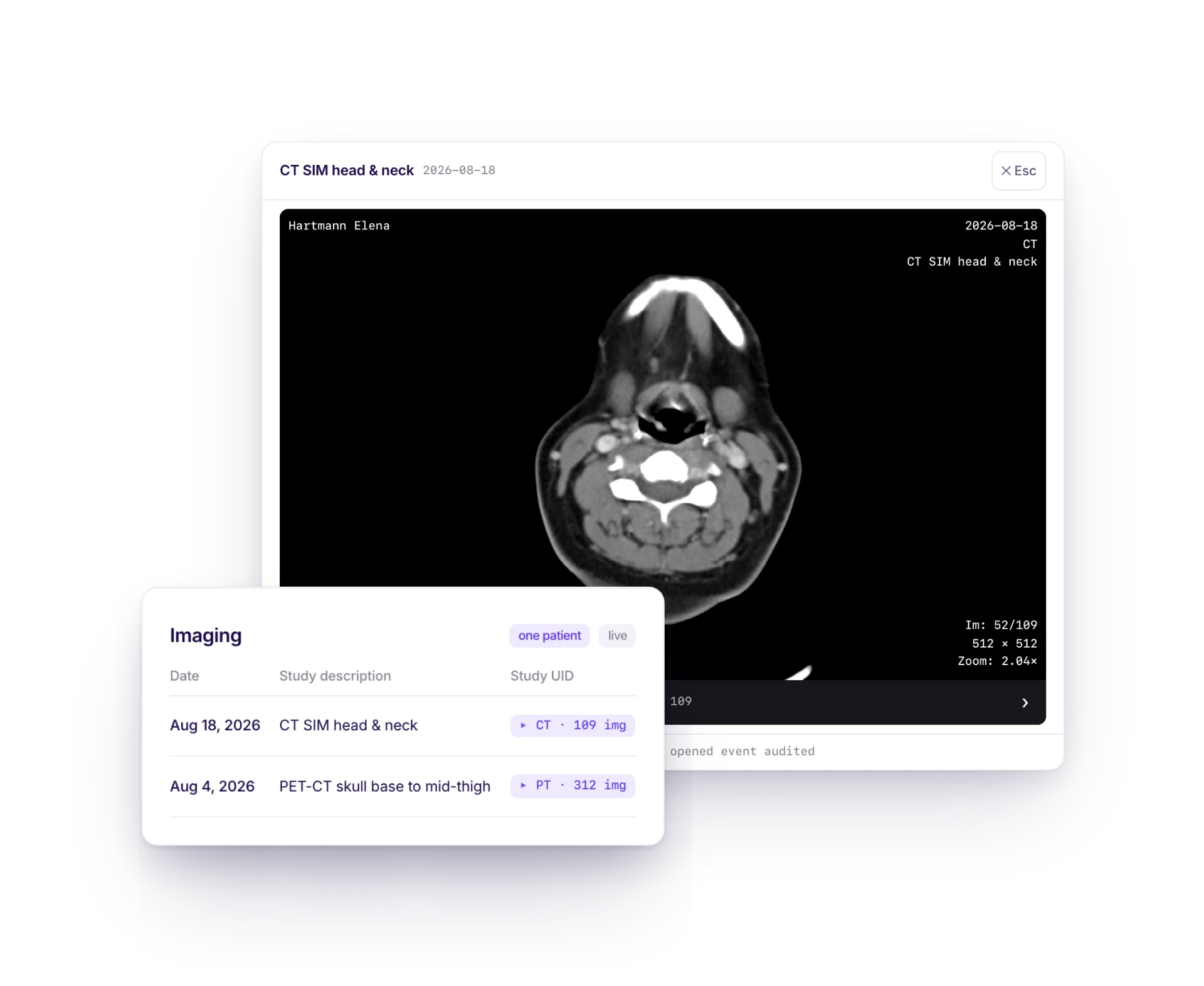 Patient viewer, anonymised